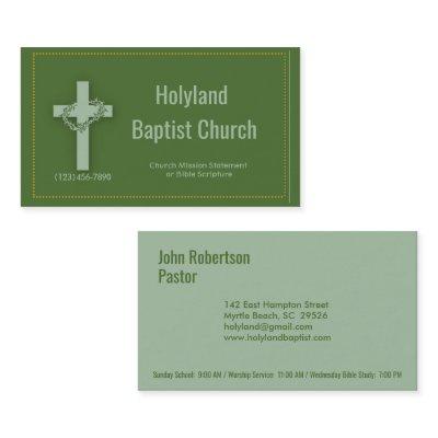 Green Church Cross Thorn Crown