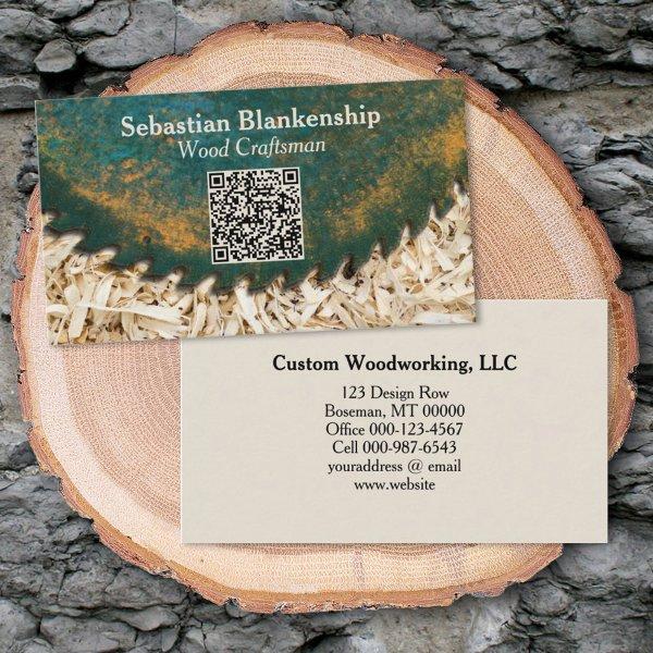 Green Circular Saw QR Code Woodworking Craftsman