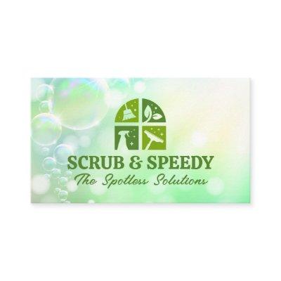 Green Cleaning Icons | Soap Sud Bubbles