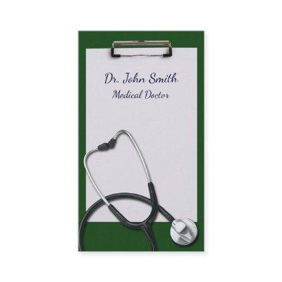 Green Clipboard with Medical Stethoscope