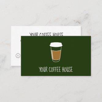 Green Editable Coffee House Stamp loyalty card