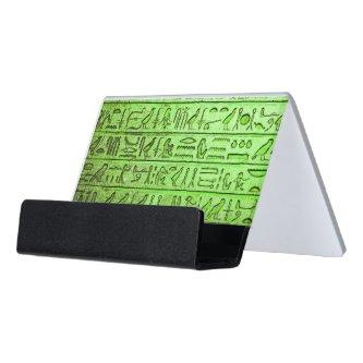 Green Egyptian Hieroglyphs Card Holder