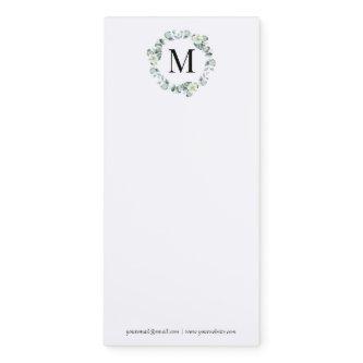 Green Eucalyptus Leaves Greenery Botanical Wedding Magnetic Notepad
