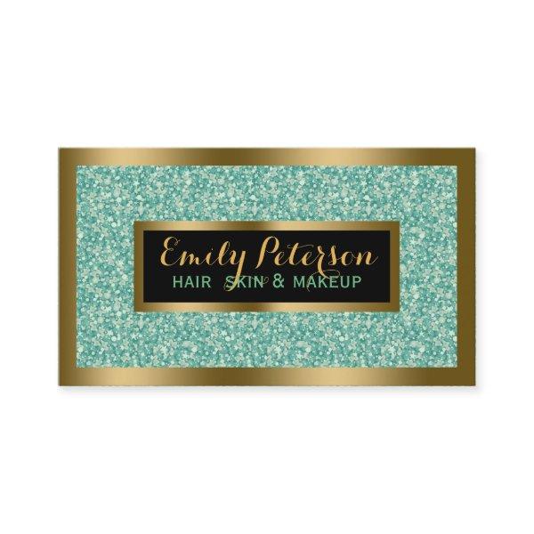 Green Fax Glitter Gold Accents Makeup