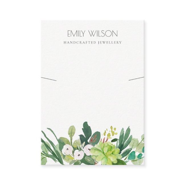 GREEN FOLIAGE SUCCULENT PEONY NECKLACE DISPLAY