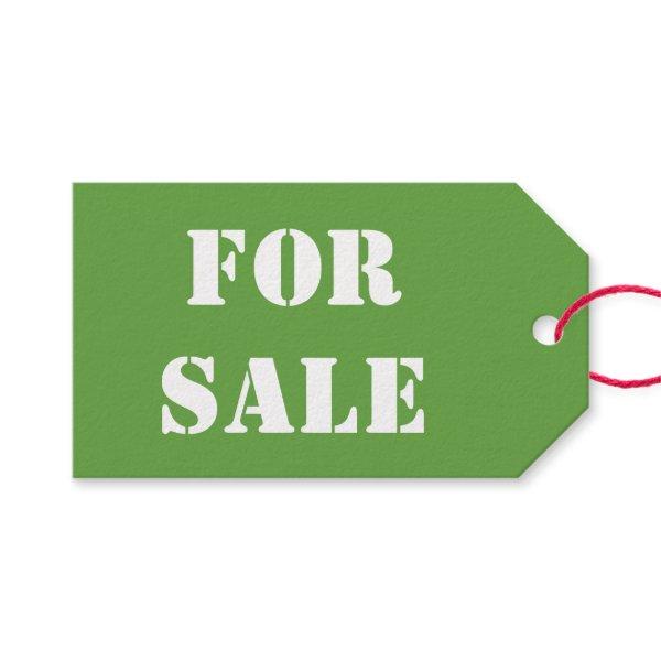 Green FOR SALE White Typography Printed Gift Tags