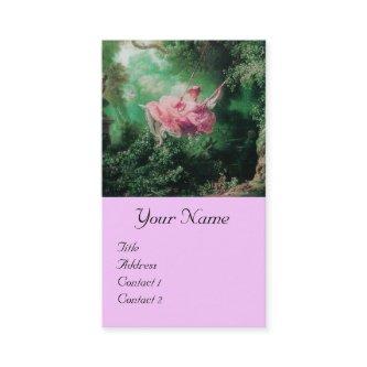 Green Garden,Pink Rococo Lady on Swing Monogram