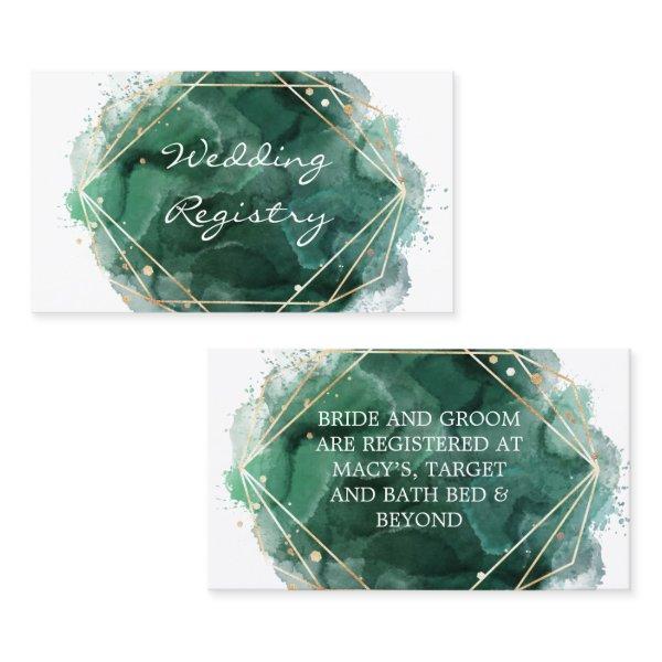 Green Gold Paint Wedding Registry Enclosure Card