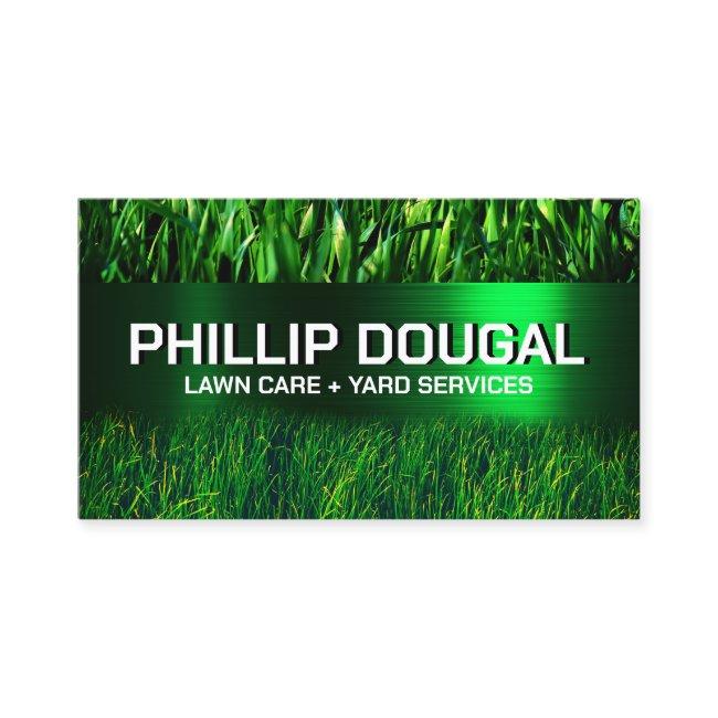 Green grass and faux metallic texture