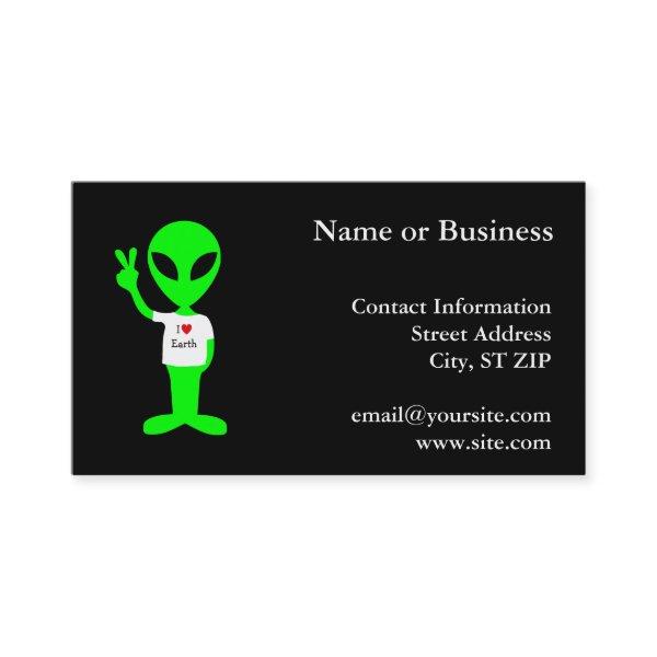 Green "I Love Earth" Alien