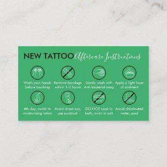 Green Icon Body Art Aftercare Instructions Tattoo