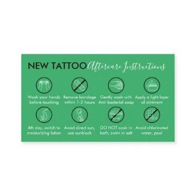 Green Icon Body Art Aftercare Instructions Tattoo