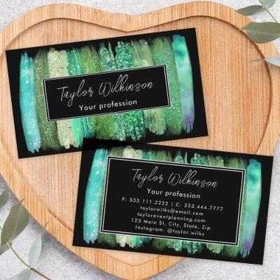 Green Iridescent Brush Strokes
