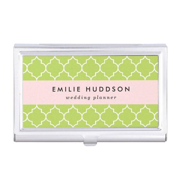 Green Latticework, Quatrefoil, Moroccan Trellis  Case