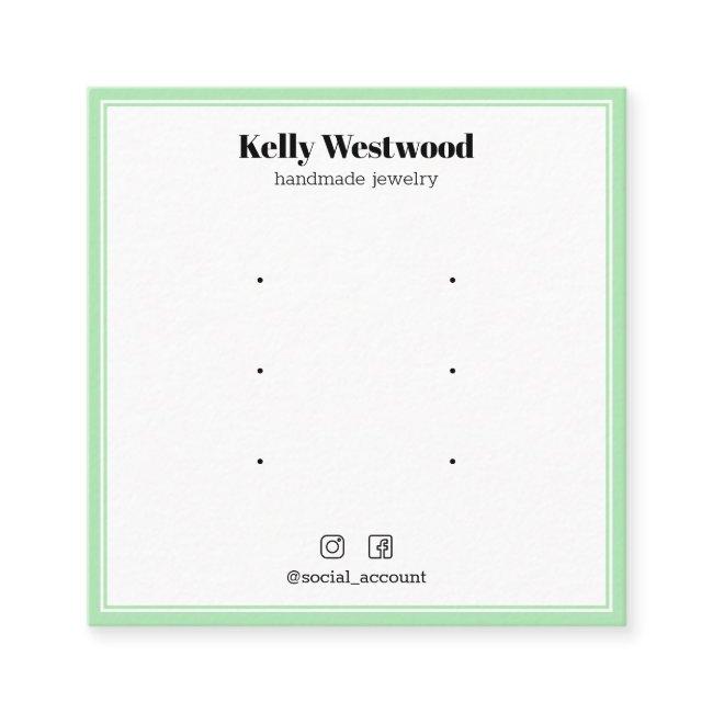GREEN LIGHT BORDER EARRING DISPLAY LOGO SOCIAL SQUARE