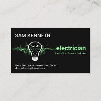 Green Lightning Powers Electrical Bulb Electrician