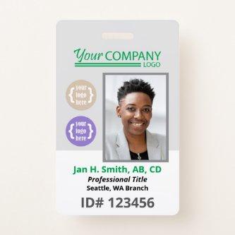 Green Logo Photo ID Employee Entry Key Card Badge