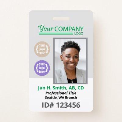 Green Logo Photo ID Employee Entry Key Card Badge