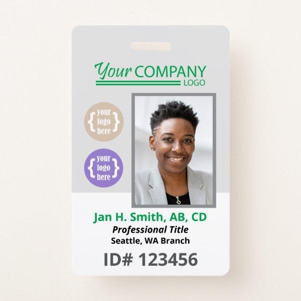 Green Logo Photo ID Employee Entry Key Card Badge
