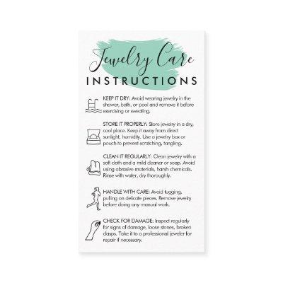 green Modern 5 Jewelry Care Instructions