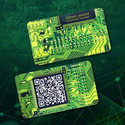 Green Modern Printed Circuit Board Custom QR Code