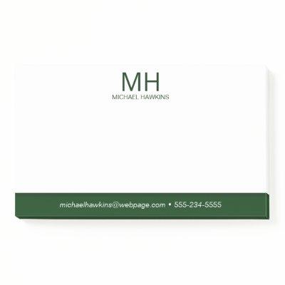 Green Monogrammed Men's Notes