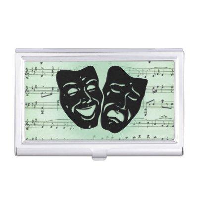 Green Music and Theater Greek Masks  Case