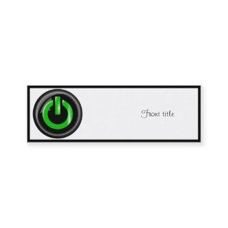 " Green On " Black Power Button Mini
