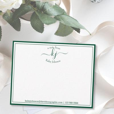 Green Personalized | From The Desk Of Note Card