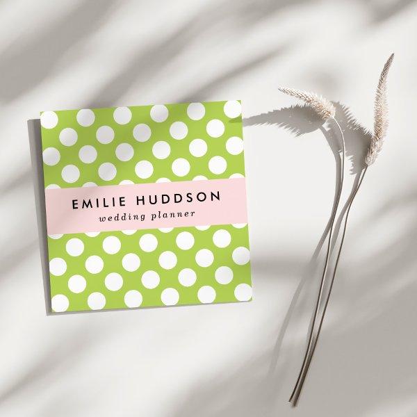 Green Polka Dots, Polka Dot Pattern, Dots, Dotted Square