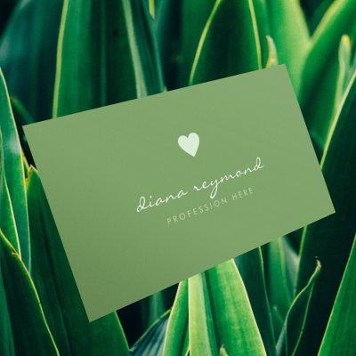 green professional contact-card / love heart calling card
