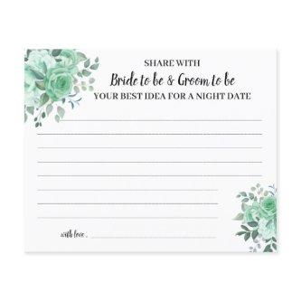 Green Roses Share a Date Night Bridal Shower Card Flyer