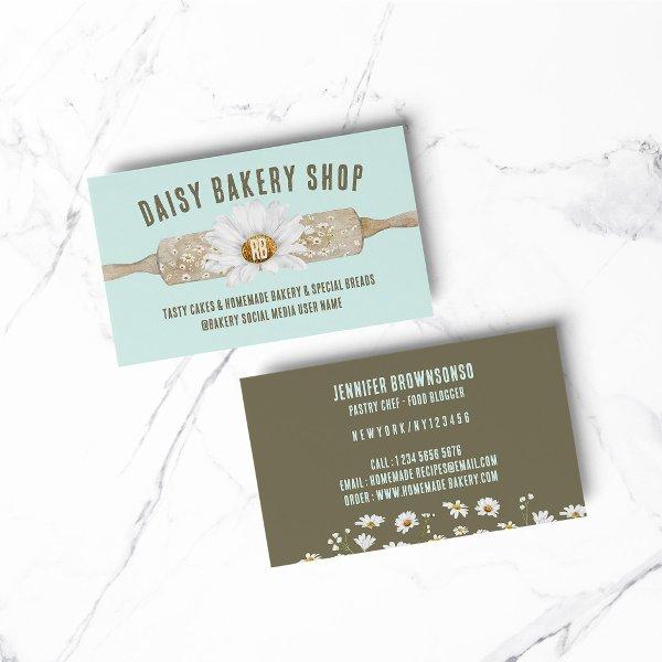 Green Rustic Style Daisy Flower Bakery