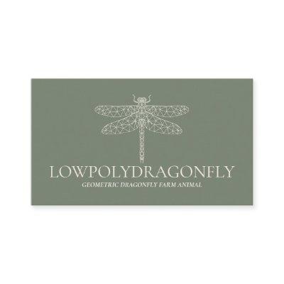 Green Sage Animal Lowpoly Dragonfly