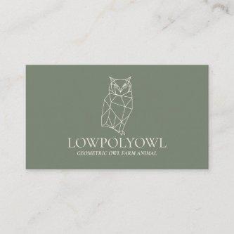 Green Sage Animal Lowpoly Owl