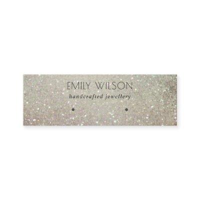 Green Silver Sparkle Glitter Shiny Earring Display Mini