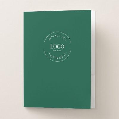 Green Simple Custom large Business Logo website Pocket Folder