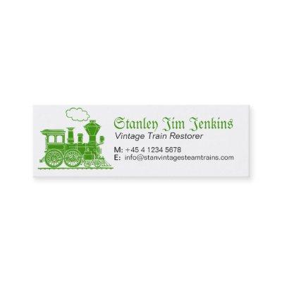 Green steam train restorer skinny