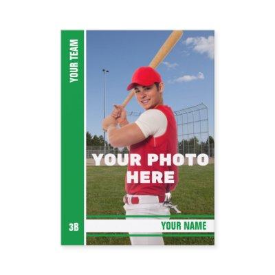 Green Stripe Baseball Trading Card - Custom Stats