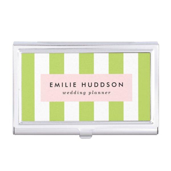 Green Stripes, White Stripes, Striped Pattern  Case