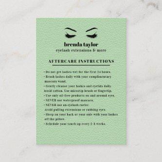 GREEN Suede Eyelash Browbar Aftercare Instructions