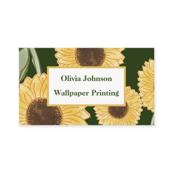 Green Sunflower Floral Pattern Design Minimalist