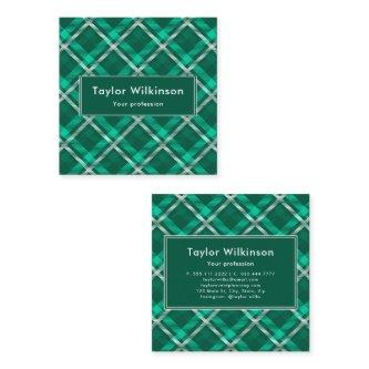 Green Tartan Pattern Square