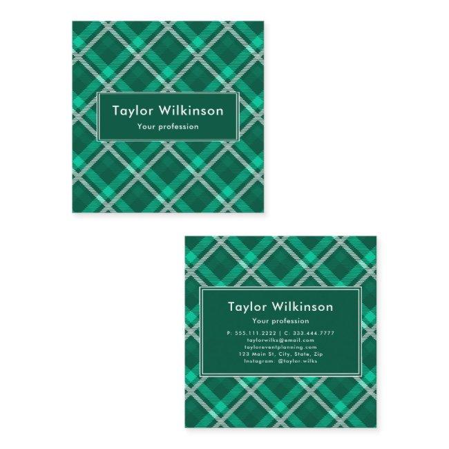 Green Tartan Pattern Square