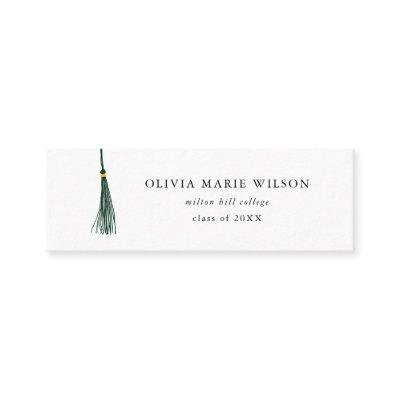 Green Tassel Graduation Name Card