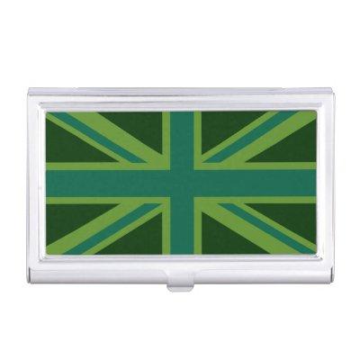 Green Teal Union Jack Flag Style Background  Holder