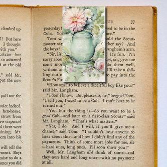 Green Teapot Floral Folding Bookmarks Bookmarkers