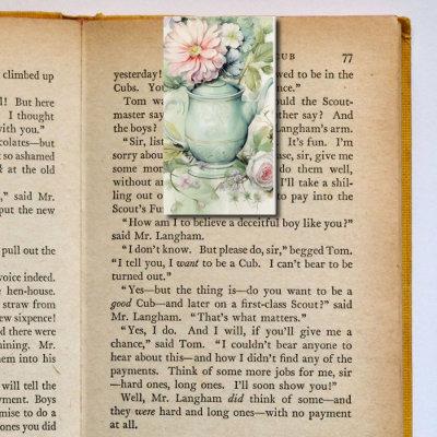 Green Teapot Floral Folding Bookmarks Bookmarkers