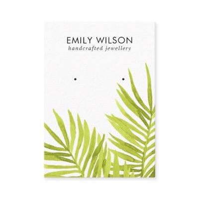 GREEN TROPICAL PALM FAUNA EARRING STUD DISPLAY BUS
