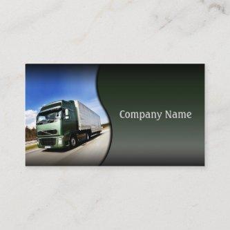 Green Truck On The Road Card